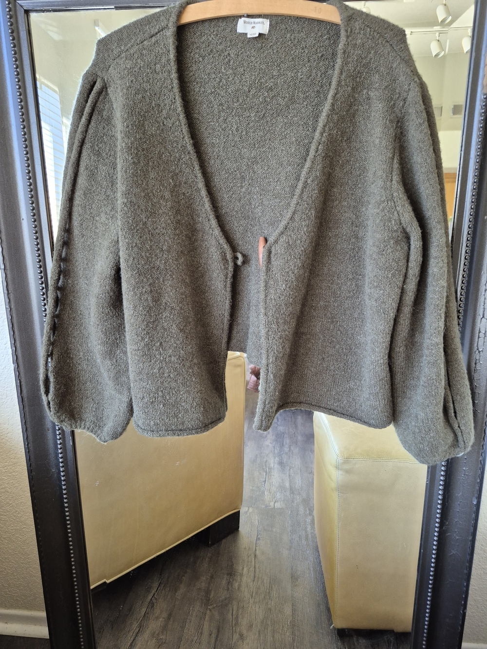 💕World Market Olive Open Knit Cardigan💕